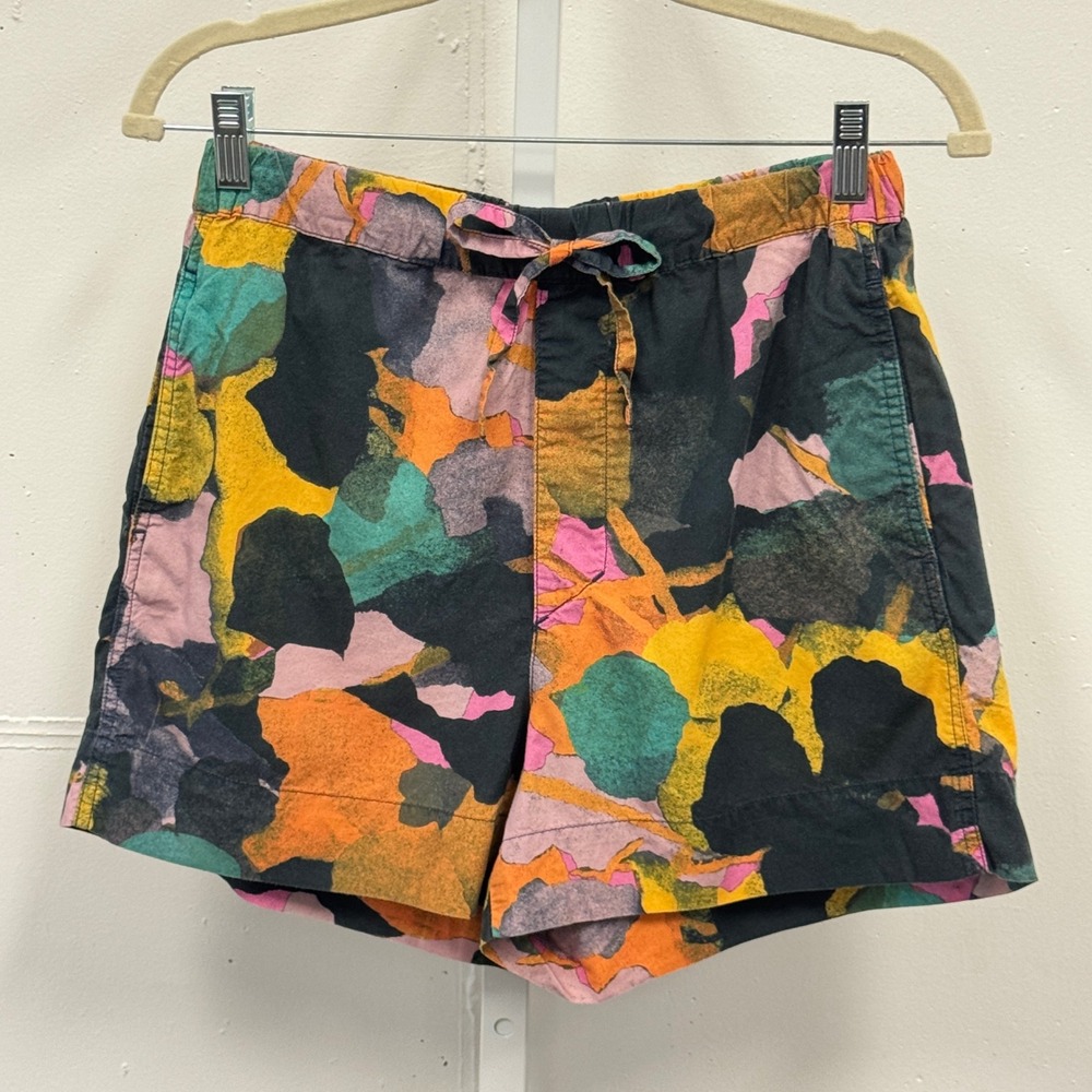 Uniqlo U Lemaire Abstract Floral Print Shorts XS Multi Color Cotton Rayon 416278